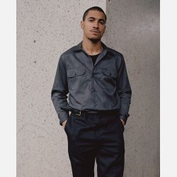 Dickies slim workshirt LS Charcoal
