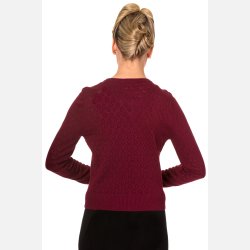 Cardigan med drbemnster Burgundy