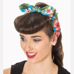 Hrbnd turkis med hibiscus