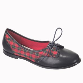 Kendra ballerina i sort og tartan