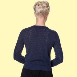 Cardigan med drbemnster midnatsbl