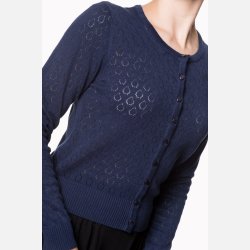 Cardigan med drbemnster midnatsbl