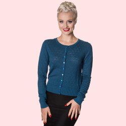 Cardigan med drbemnster petroleumsbl