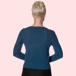 Cardigan med drbemnster petroleumsbl