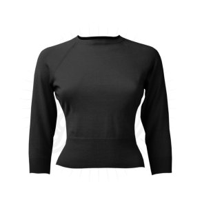 Pretty Retro 50er Sweatergirl striktop i sort