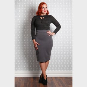 Miss Candyfloss Adelin Silver pencil skirt