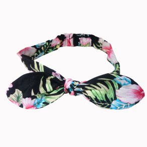 Hrbnd sort med Hawaiiblomster