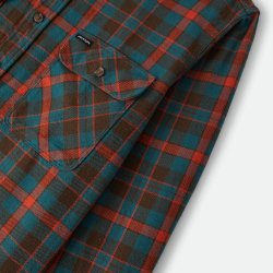 Brixton Bowery Flannel skjorte Walnut/Blue