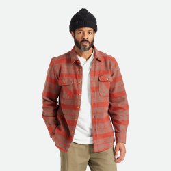 Brixton Bowery Heavy Weight Flannel Brick Red