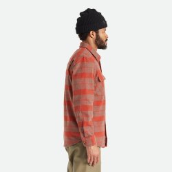Brixton Bowery Heavy Weight Flannel Brick Red