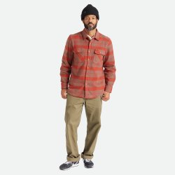 Brixton Bowery Heavy Weight Flannel Brick Red