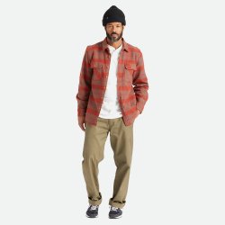 Brixton Bowery Heavy Weight Flannel Brick Red