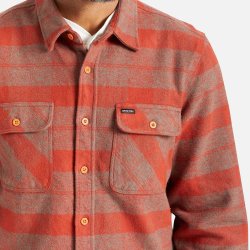 Brixton Bowery Heavy Weight Flannel Brick Red