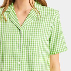Brixton Bunker Green Gingham skjorte