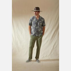 Brixton Bunker Slub S/S Woven Washed Black