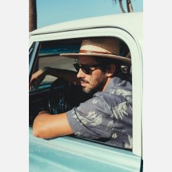 Brixton Bunker Slub S/S Woven Washed Black