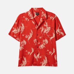 Brixton Bunker Slub S/S Woven Aloha Red 