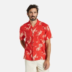 Brixton Bunker Slub S/S Woven Aloha Red 