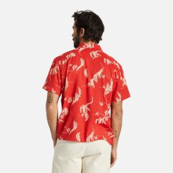 Brixton Bunker Slub S/S Woven Aloha Red 
