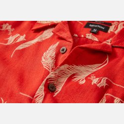Brixton Bunker Slub S/S Woven Aloha Red 
