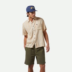 Brixton Cru Slub Stripe Hazelnut