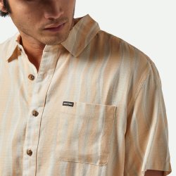 Brixton Cru Slub Stripe Hazelnut