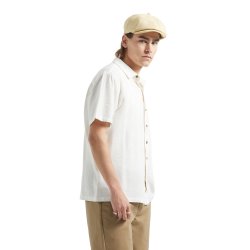 Brixton Cru Striped Dobby Off white