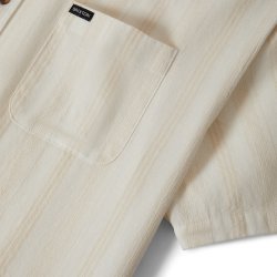 Brixton Cru Striped Dobby Off white