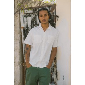 Brixton Cru Striped Dobby Off white