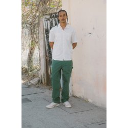 Brixton Cru Striped Dobby Off white