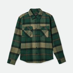 Brixton Bowery Heavy Weight Flannel Pine/Olive