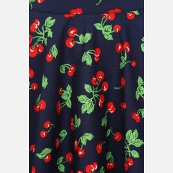 Navy Cary Cherry swing nederdel 