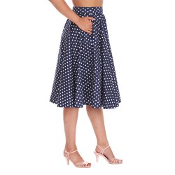 Dot Days swing nederdel navy