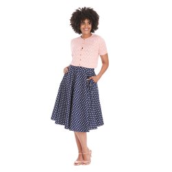 Dot Days swing nederdel navy