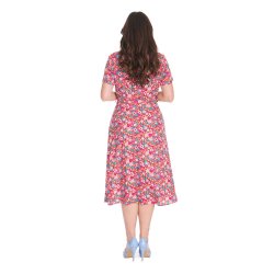 Tea Party kjole rd med blomster