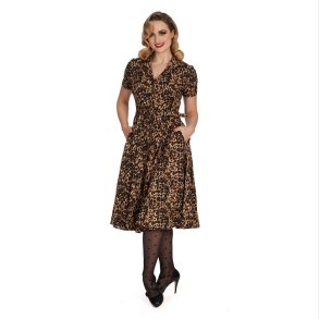 Cheetah Girl Swing 1950'er skjortekjole