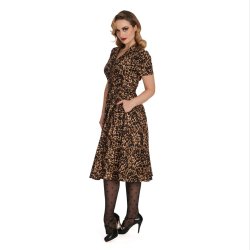 Cheetah Girl Swing 1950'er skjortekjole