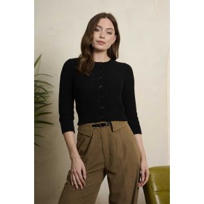 Fara Bomulds cardigan Black