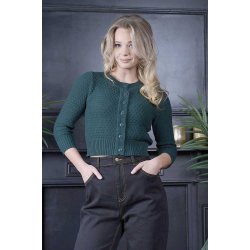 Fara Bomulds cardigan Forest Green