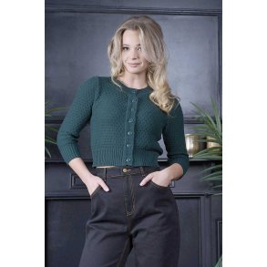 Fara Bomulds cardigan Forest Green