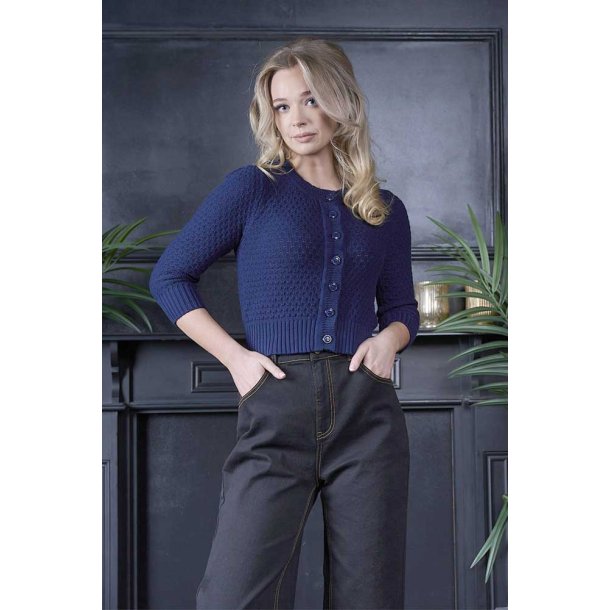 Fara Bomulds cardigan Navy