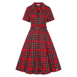 Banned Red Hannah Holiday ternet 1950'er skjortekjole