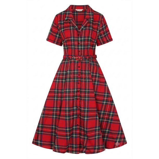 Banned Red Hannah Holiday ternet 1950'er skjortekjole