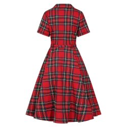 Banned Red Hannah Holiday ternet 1950'er skjortekjole