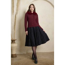 Cary School Navy swing nederdel i uldblanding