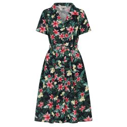 Banned Navy Kate Tropical 1950'er skjortekjole