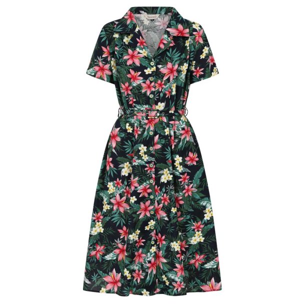 Banned Navy Kate Tropical 1950'er skjortekjole