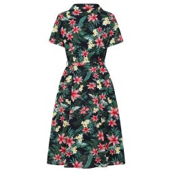 Banned Navy Kate Tropical 1950'er skjortekjole