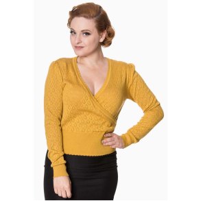 Basic Instinct top med wrap effekt sennepsgul