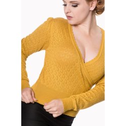 Basic Instinct top med wrap effekt sennepsgul